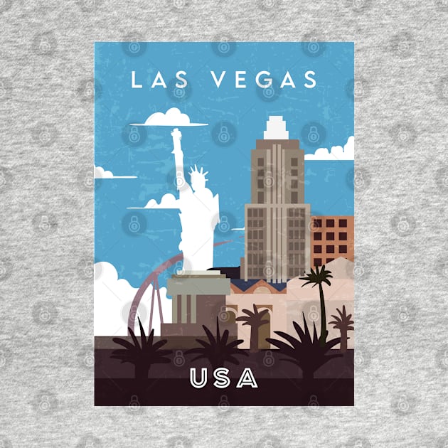 Las Vegas, USA. Retro travel poster by GreekTavern